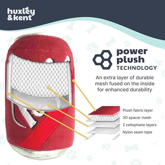 Huxley & Kent Funny Dog Toy w/Squeaker – Power Plush Squeaky Dog Toys for Small, Medium & Large Dogs – Soft Stuffed Animal for Indoor Play & Fetch - HK Football, Large