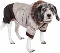 PET LIFE Classic Metallic Fashion Pet Dog Coat Jacket Parka w/ 3M Insulation and Removable Hood, X-Large, Metallic Grey