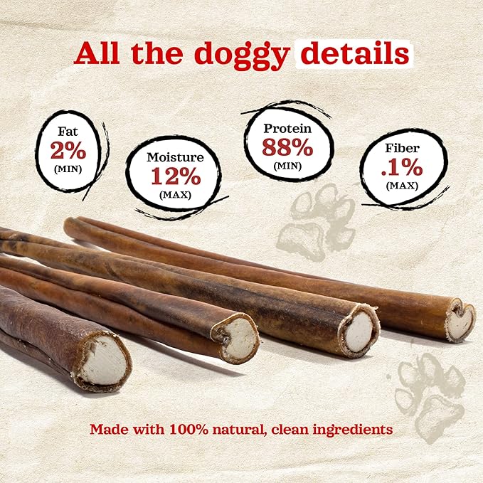 Natural Farm Bully Sticks Stuffed Collagen Sticks for Dogs (6 Inch, 15-Pack), Rawhide-Free Collagen Sticks, Natural Dog Chews, Long Lasting, for Small, Medium and Large Dogs, Great Rawhide Alternative