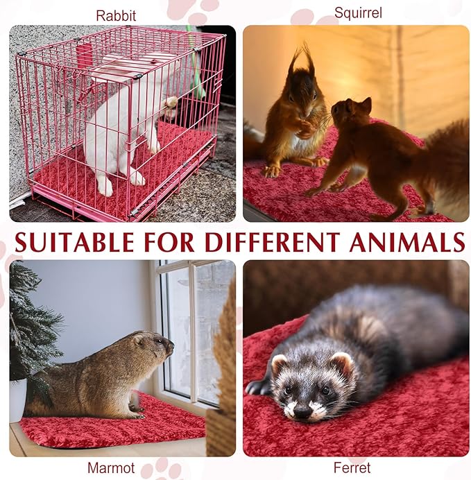 4 Pack Self Warming Cat Pads Self Heating Cat Mat Washable Homeless Dogs Thermal Pads Kennel Pad Reflects Body Heat Warm Crate Bed Mat for Indoor Outdoor Pet(Red,16 x 20 Inch)