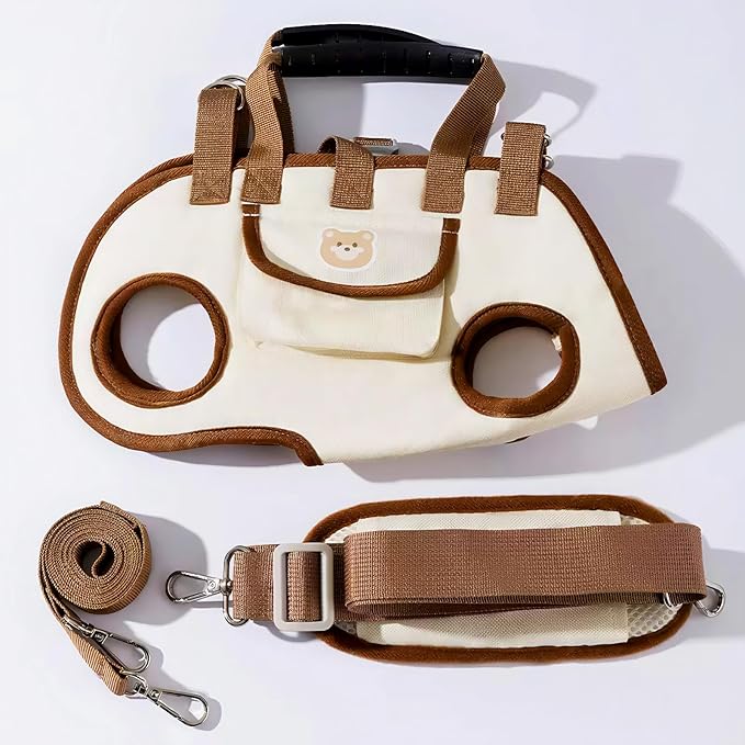 Snuggle Sling Dog Carrier, Adjustable Full Body Lift Harness for Small Dogs and Cats, Portable Breathable Pet Carrier Backpack with Hands-Free Shoulder and Treat Bag(Medium)
