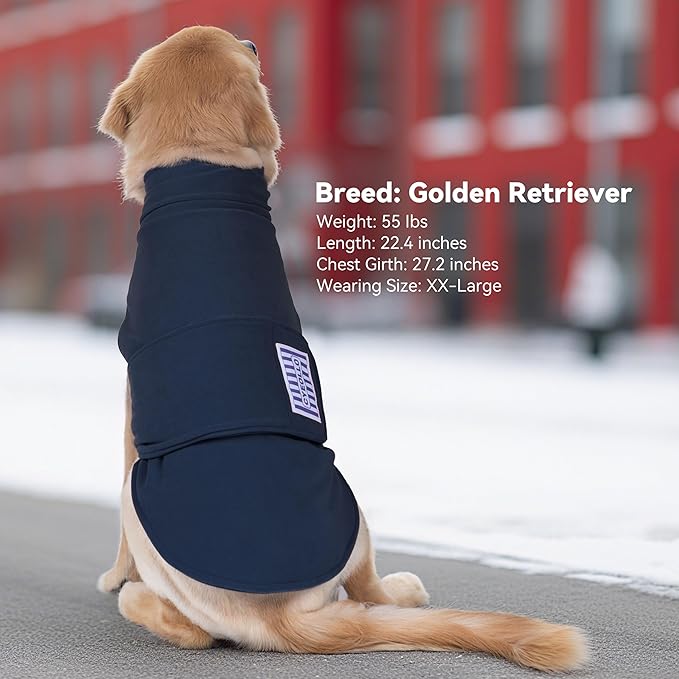 cyeollo Small Dog Sweater, Fleece Dog Sweaters Turtleneck Vest Soft Puppy Sweatshirt Stretchy Pet Fall Autumn Coat Warm Winter Clothes for Small Dogs Boy, Navy M