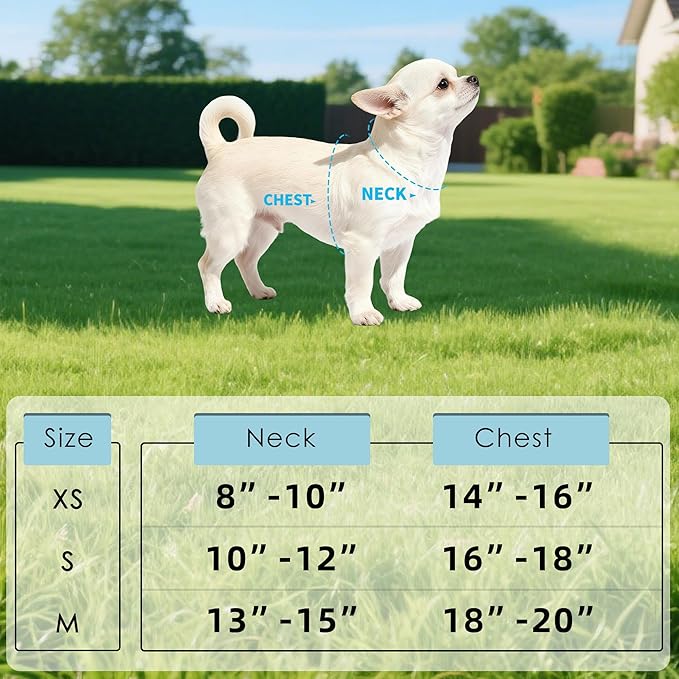 Mile High Life Dog Harness, Air Mesh Floral Vest Harness for 20 lbs Small Dogs & Cats, Easy Get on Adjustable Easy Closures Both Neck and Chest(Wild Rose, XS Chest 14"-16")