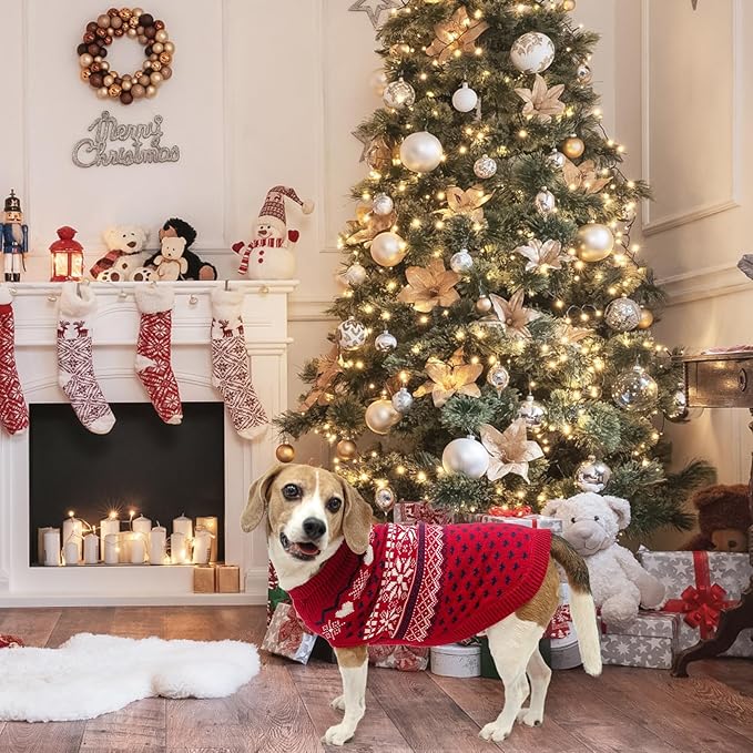SCENEREAL Dog Sweaters for Small Dogs - Soft, Warm Turtleneck Small Dog Sweater, Ugly Knit Dog Christmas Outfits for Dachshund, Chihuahua, Pug, Yorkie,Winter Pet Clothes Girl Boy, XS
