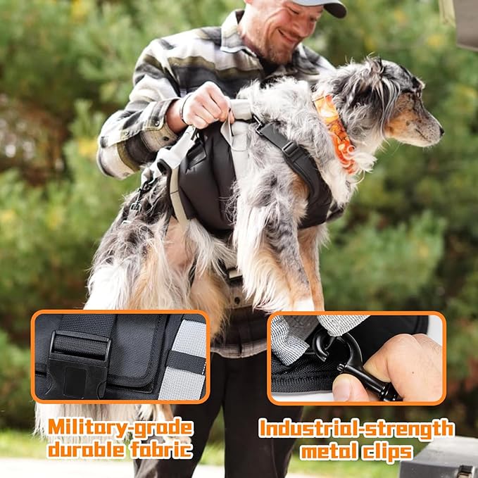 Dog Lift Harness for Large Dogs,Full Body Dog Sling Carrier with Handle,for Up Stair/Back Legs Support/Dogs Joint Injuries/Arthritis (Large)