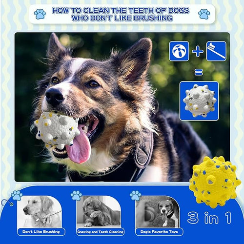 2 Pcs Tough ETPU Dog Balls for Aggressive Chewers - Bouncy, Interactive Floating Chew Toys for Fetch & Water Play with Medium Large Dogs
