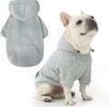 EXPAWLORER Textured Cable Knit Basic Dog Hoodie, Elevated Style Dog Sweater with Leash Hole and Pocket, Soft and Warm Pet Winter Coat, Cold Weather Clothes for Small Medium Large Dogs,Grey L