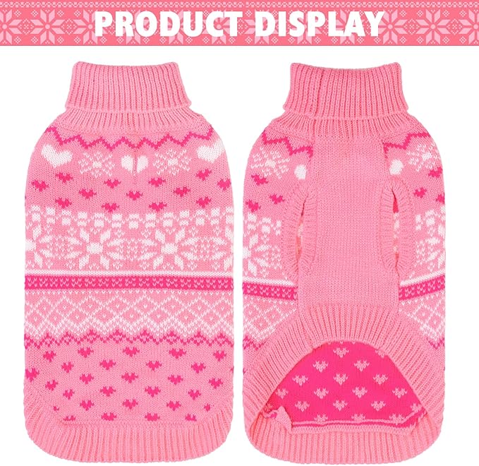SCENEREAL Dog Sweaters for Small Medium Dogs - Soft, Warm Turtleneck Small Dog Sweater, Ugly Knit Dog Christmas Outfits for Dachshund, Chihuahua, Pug, Yorkie,Winter Pet Clothes Male Female