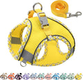AIITLE Escape-Proof Dog Harness - Extra Soft Jacquard Fabric with Moisture-Wicking Lining, Adjustable Fit for Boston Terrier, Pekingese - Running, Playdates, Outdoor Adventures (Yellow, L)