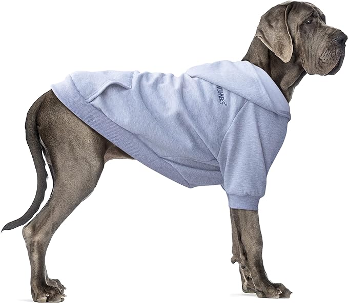 Extra Large Dog Clothes Hoodies Zip Up Sweaters for Big Dogs Labrador Border Collie Puppy Grey XL