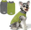 cyeollo 2 Pack Dog Sweater Fleece Vest Dog Sweatshirt Reflective Lightweight Pet Clothes for Small Dogs Boy Girl Pet Apparel Grass Green, Grey, XL