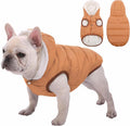 Fleece Hoodie, Windproof Waterproof Coat, Winter Warm Jacket, Cold Weather Pet Apparel Clothes Vest for Small Medium Large Dogs, Khaki, M