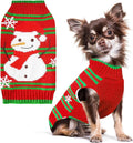 PETCARE Red Snowman Dog Sweater Christmas Dog Sweaters Vest Ugly Snow Xmas Puppy Costume Pet Holiday New Year Fall Winter Clothes for Small Medium Large Dogs Cats Pullover Sweaters Outfits,XX-Small