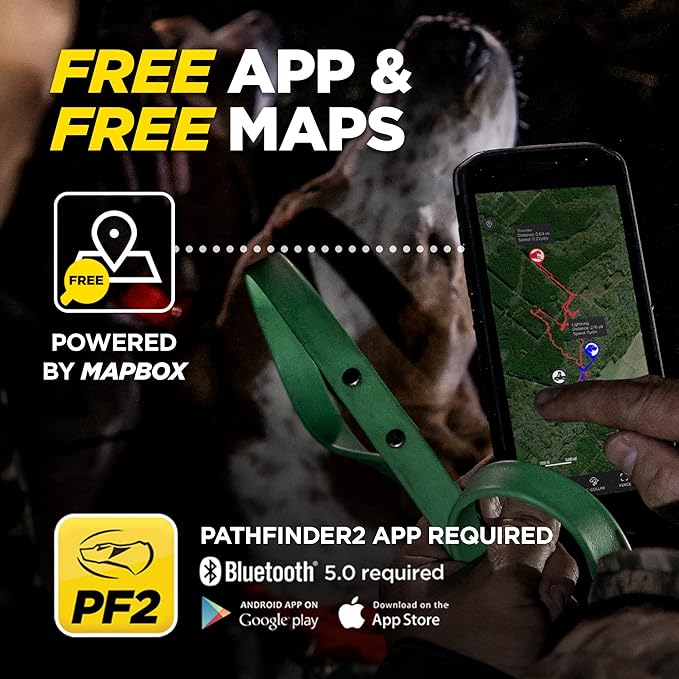 Dogtra Pathfinder 2 TRX Additional Receiver Only Dog GPS Tracker LED Light Blue Collar SmartWatch Compatible Rechargeable Waterproof Free Offline Maps No Monthly Subscription Smartphone Required
