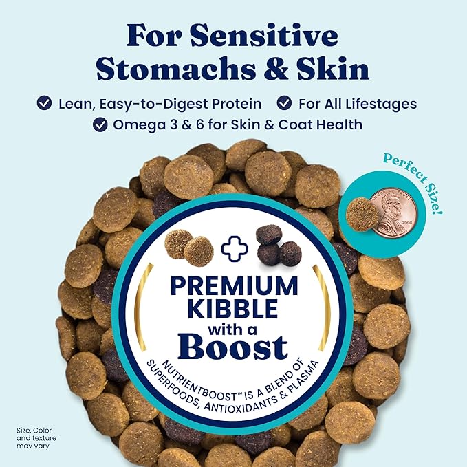 Solid Gold Salmon Dog Food for Sensitive Stomachs – Grain Free & Gluten Free Kibble w/Probiotics to Support Gut Health & Digestion - Sensitive Stomach Dog Food for All Ages – Nutrientboost™ – 3.75 LB