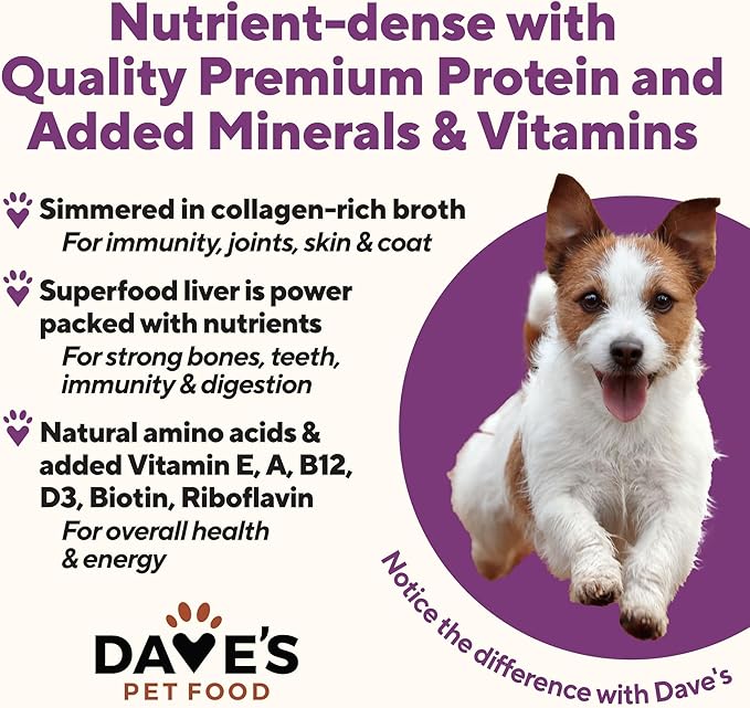 Dave’s Dog Food Grain Free Dog Food Wet (Pork & Sweet Potato in Broth), Made in Canada Naturally Healthy Canned Topper, Gluten Free, 13.2 oz (12 Pack)