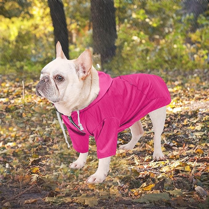 Dog Raincoat rain Jacket Raincoat Dogs Waterproof Small Medium Breeds Zip Closure Storage Pocket Harness Hole Pink L
