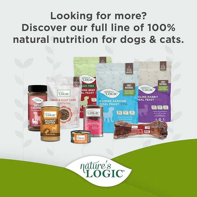 NATURE'S LOGIC Dry Dog Food - 100% Natural - No Synthetics - for All Ages, Sizes, Breeds - Free from Common Allergens, High Protein - Chicken Meal Feast, 4.4lbs