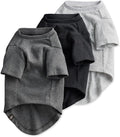 Toby II - The Perfect Tee, 3 Pack Short Sleeve Pet T-Shirt 100% Organic Cotton Tees Clothes for Small, Medium, Large Dogs, Gray Ombre, Small