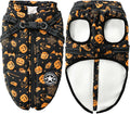 Aiboria Winter Dog Coat Windproof Fleece Jacket with Chest Strap Dog Vest Harness Halloween Black S