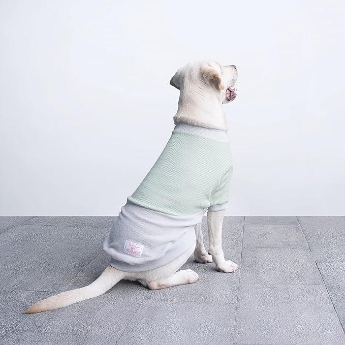 Extra Large Dog Sweaters Warm Clothes Pullover Sweatshirts for Labrador Rottweiler Great Dane, Green Grey, 6X-Large