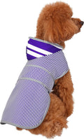 Dog Raincoat for Small Dogs Puppies Waterproof Hooded Rain Jacket with Reflective Strips Leash Hole & Poncho Adjustable Fit (Bluestripe,S)