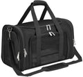 Soft-Sided Cat/Dog/Pet Carrier, Collapsible Pets Travel Carriers for Big Cats/Small Dogs with Shoulder Strap & Removable Mat, Mesh Puppy Carry Bag, Up to 16 Lbs, TSA Airline Approved(Black)