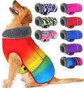 Dogcheer Warm Dog Coat, Waterproof Dog Winter Jacket Christmas Puppy Cold Weather Coats with Buckle, Reflective Adjustable Pet Snow Jacket for Small Medium Large Dogs - Gradient Red-Yellow, M