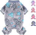 Dog Sweaters Small Girl Warm Fleece Pajamas, Cute Extra Small Dog Clothes, 4 Legs Puppy Jumpsuit Pjs Soft Stretchy Doggie Onesies Pet Outfit Apparel for Chihuahua Yorkie, Grey, Small