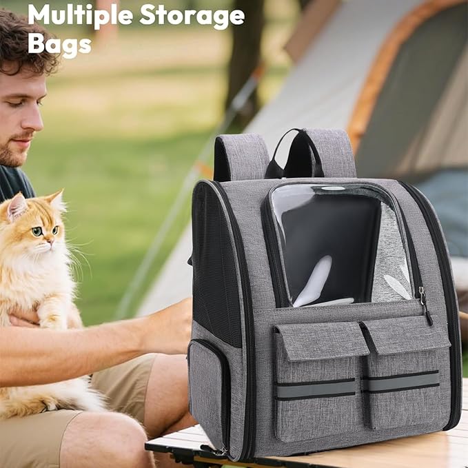 Cat Backpack Carrier Small Dogs Backpack Carrier,Large Space Breathable Cat Bubble Backpack,Shaded Puppy Backpack Carrier,Ventilated for Travel, Hiking,Cycling,Shopping,and Vet