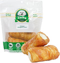 Lucky Premium Treats Chicken Wrapped Dog Treats – USA Made Raw Hide Sticks for Extra Large Size Dogs – Long Lasting, Preservative Free Dog Treats – 12 Chews