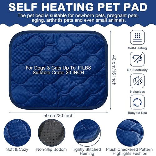 4 Pack Self Warming Cat Mat Self Heating Cat Pad Warm Thermal Pet Bed Washable Dog Crate Pad Body Heat Dog Bed Mat Blanket Non Slip Bottom for Outdoor Indoor Pets