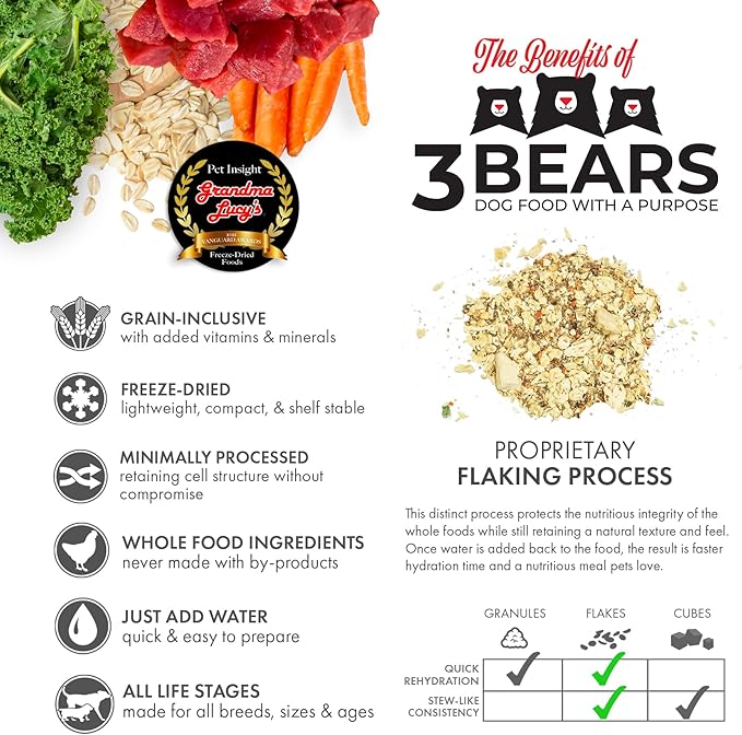 Grandma Lucy's 3 Bears Beef Dog Food - 1lb