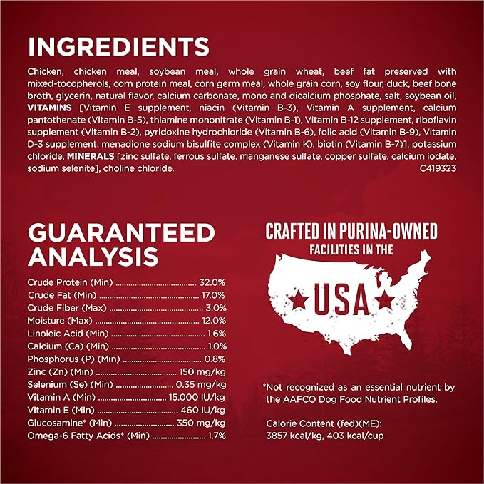 Purina ONE True Instinct High Protein Dry Dog Food Formula with Real Chicken and Duck Natural with Added Vitamins and Minerals Dog Food - 15 lb. Bag