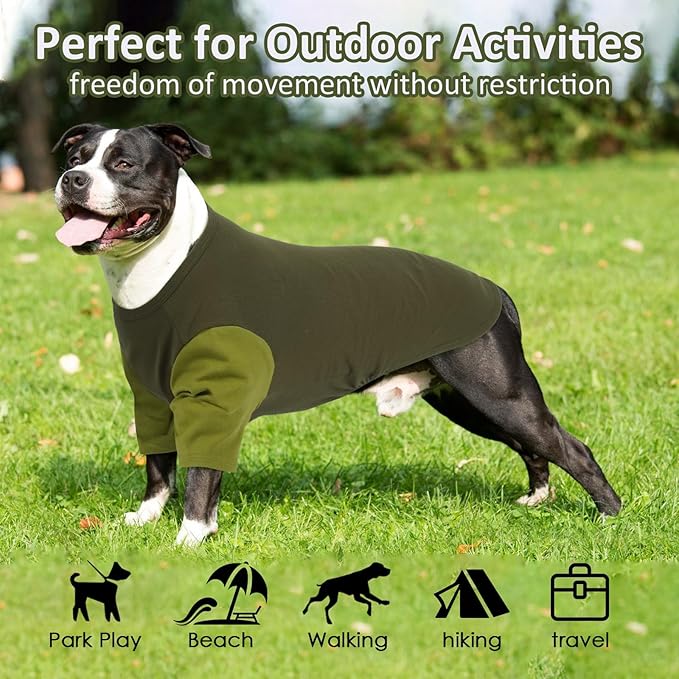 2 Pack X-Large Dog Shirts - Breathable Lightweight Durable Tees, Durable Moisture-Wicking Clothes for Beagle, Bullmastiff, Sleeping Hot Summer Day Outdoor Activities, Travel, Seaside, Green