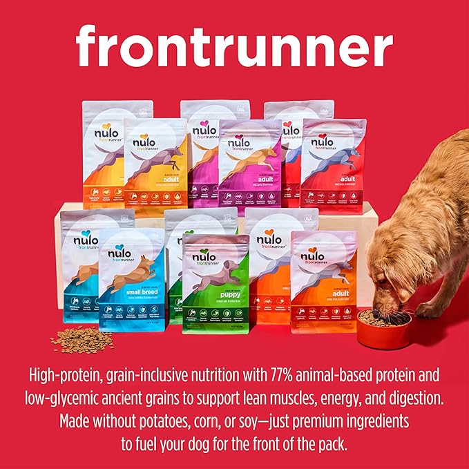 Nulo Frontrunner Ancient Grains High-Protein Dog Food, Beef, Barley, & Lamb Recipe- Natural Dry Dog Food with Probiotics, Grain-Inclusive Kibble for Adult Dogs, 25 lb Bag
