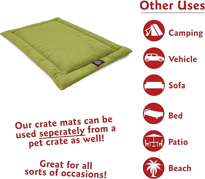 Majestic Pet Orthopedic Memory Foam Dog Crate Mat - Plush Pet Bed Pad for Crates & Kennels | USA Crafted | 24"x18" Villa Apple