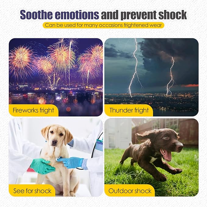 Dog Anxiety Vest,Pet Calming Hoodie Breathable Dog Anti-Anxiety Jacket for Thunder Fireworks and Separation,Blue XXXL