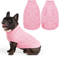 PUPTECK Dog Sweater, Turtleneck Warm Knitted Pullover Coat, Thick Cable Knitwear Clothes in Winter, Pet Apparel Outfits for Small Medium Dogs, for Cold Weather Indoor & Outdoor, Pink S