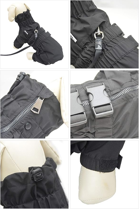 Dogs Waterproof Jacket, Lightweight Waterproof Jacket Reflective Safety Dog Raincoat Windproof Snow-Proof Dog Vest for Small Medium Large Dogs Black 5XL