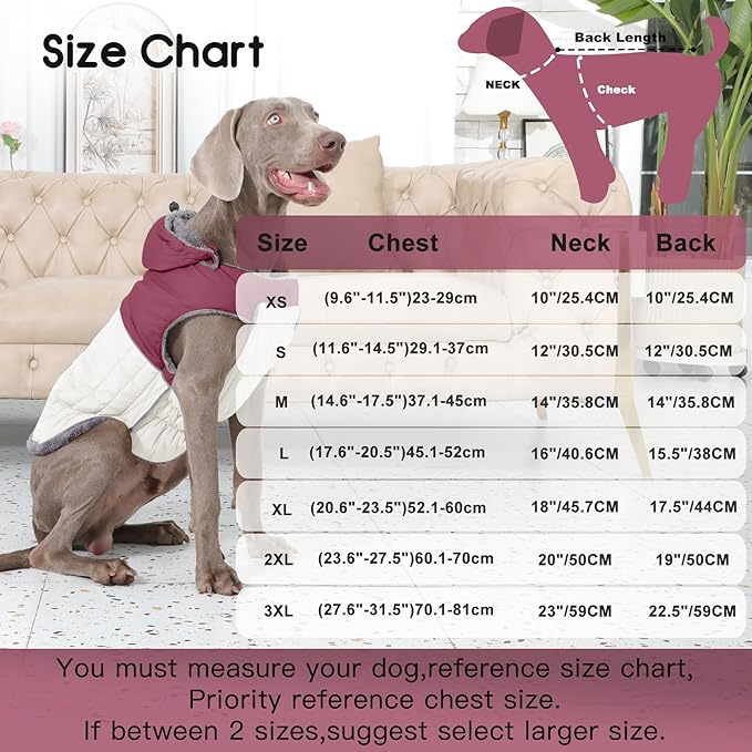 Detachable Hooded Dog Coat with Harness for Small Dogs,Super Warm Fleece Puppy Jacket for Cold Winter Doggie Coats,Red XS