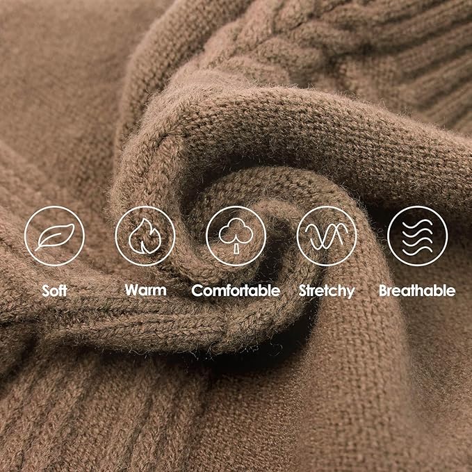 Dog Sweaters for Large Dogs Male Female Pet Knitwear Classic Puppy Warm Pullover Turtleneck Cold Weather Clothes for French Bulldog(Brown, L)