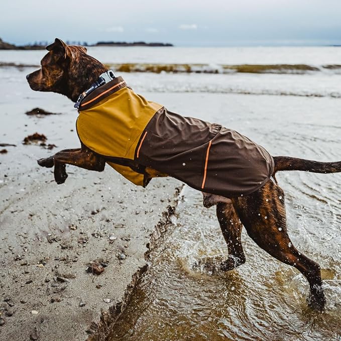 Ruffwear, Sun Shower Dog Raincoat, All-Weather Jacket, Waterproof, Windproof & Lightweight, Earth Brown, X-Small