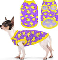 Adorable Yellow Duck Dog Shirt: Lightweight Polyester Cartoon Puppy Vest, Small Medium & Large Dog T-Shirt, Summer Pet Clothes, Cute Dog Apparel, Breathable Dog Tank Top Purple XS