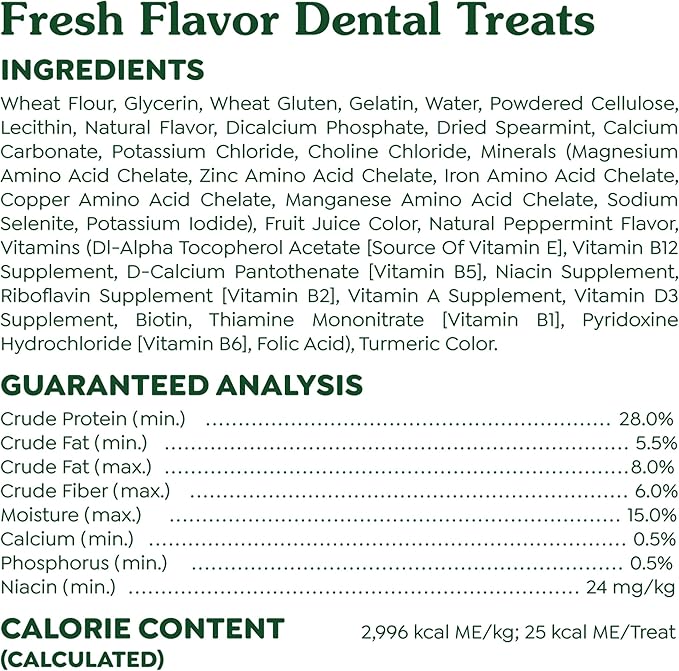 Greenies Teenie Dental Dog Treats, Mint Fresh Flavor, 12 oz. Pack (43 Treats)
