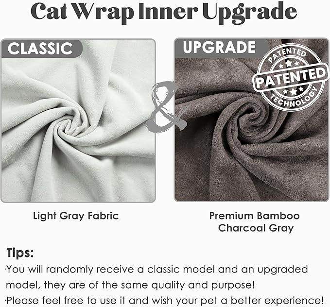 21.7“ Cat Wrap for Cutting Nails Self-Adherent Fabric Cat Wrap for Grooming Cat Restraint for Nail Clipping Anti-Escape Cat Calming Wrap Within 6lbs