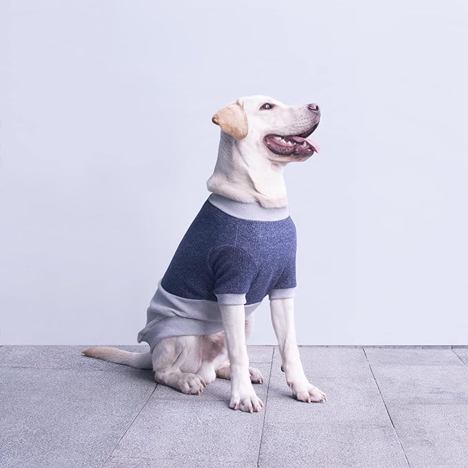 Extra Large Dog Sweaters Warm Clothes Pullover Sweatshirts for Labrador Rottweiler Great Dane, Blue Grey, 8X-Large