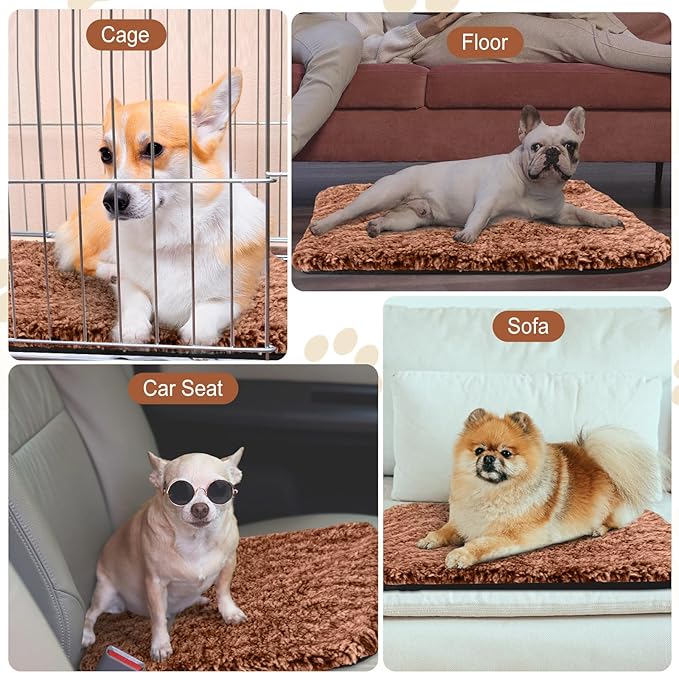 4 Pack Self Warming Cat Pads Self Heating Cat Mat Washable Homeless Dogs Thermal Pads Kennel Pad Reflects Body Heat Warm Crate Bed Mat for Indoor Outdoor Pet(Brown,16 x 20 Inch)
