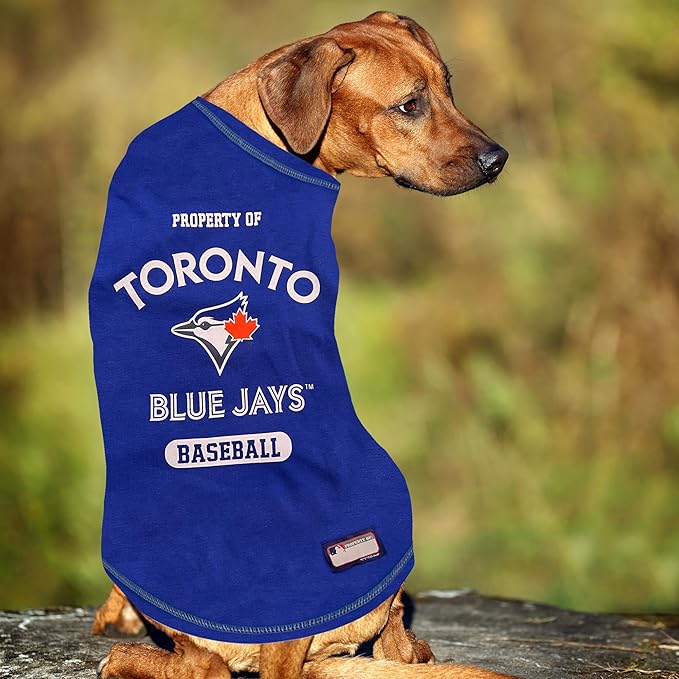 MLB Tee Shirt for Dogs & Cats - Toronto Blue Jays Dog T-Shirt, Medium.