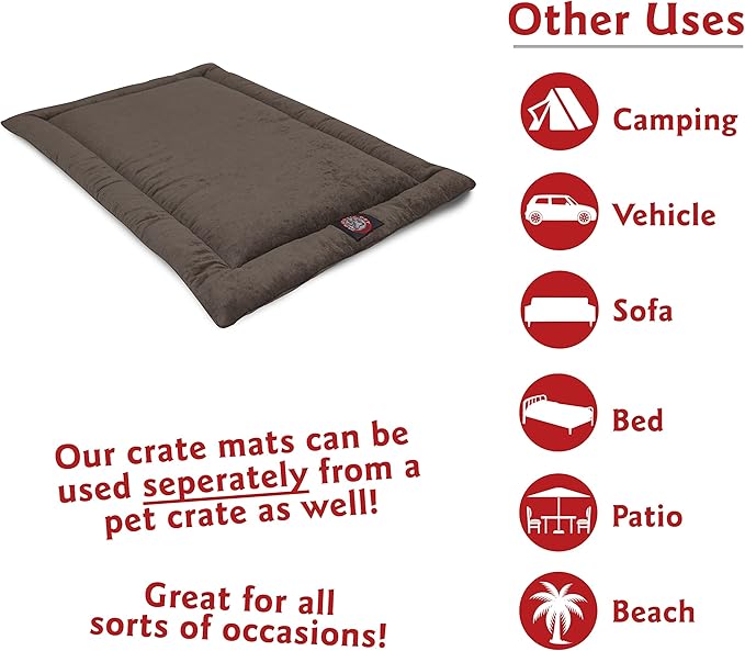 Majestic Pet Orthopedic Memory Foam Dog Crate Mat - Plush Pet Bed Pad for Crates & Kennels | USA Crafted | 42"x26" Villa Storm